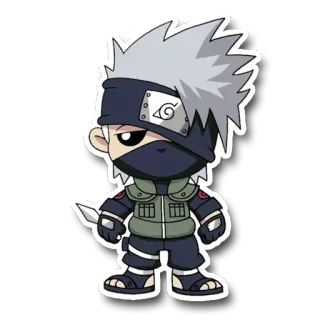 📖 Kakashi Naruto Kakashi, Naruto, Anime, Manga, Ninja, Kreskówka, Naklejka, Chibi telegram sticker