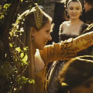 🕷 mode historique, époque Tudor, renaissance, noblesse, femmes, vêtements médiévaux telegram sticker