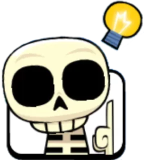 😚 squelette, ampoule, idée, réflexion, emoji whatsapp sticker