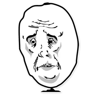 😔 meme, trollface, internet, funny, expression, face telegram sticker
