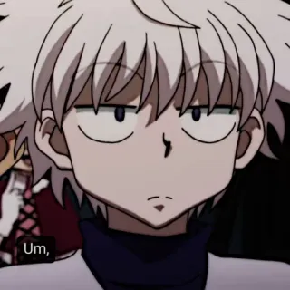 ⚽️ Killua Zoldyck Hunter x Hunter Um, Аниме, Киллуа, Киллуа Золдик, Hunter x Hunter, Мультфильм, Выражение, Персонаж telegram sticker