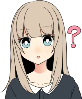 ❓ ? Anime, Fragezeichen, verwirrt, süß, Mädchen whatsapp sticker