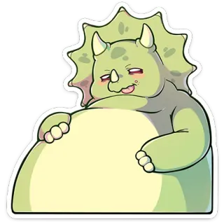 ⭐ dinosaure, tricératops, dessin animé, mignon, drôle, personnage telegram sticker