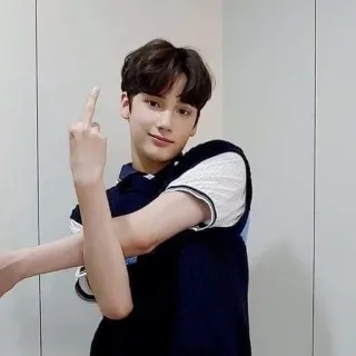 🖕 dito medio, offensivo, gesto, persona, uomo, kpop whatsapp sticker