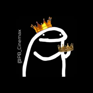 ❤️ @PB_Cinemax flork, vương miện, vua, meme, nhân vật, người que, đơn giản, hình vẽ whatsapp sticker