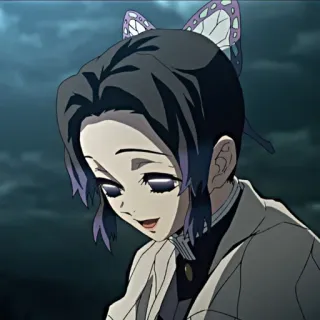 😀 Shinobu Kocho Demon Slayer 애니메이션, 귀멸의 칼날, 코쵸우 시노부, 만화, 캐릭터 telegram sticker