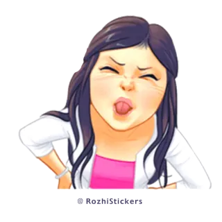 😡 kobieta, naklejka, język, twarz, wyraz telegram sticker