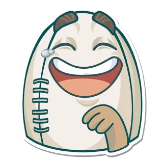 🏉 adesivo, desenho animado, rindo, feliz, fofo whatsapp sticker
