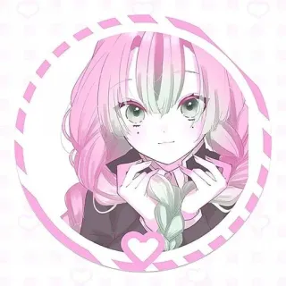 ❤️ Mitsuri Kanroji Demon Slayer Anime, Karakter, Imut, Rambut Pink, Demon Slayer telegram sticker