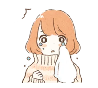 😢 płacz, smutny, emocjonalny, łzy, anime, manga, dziewczyna, kreskówka telegram sticker