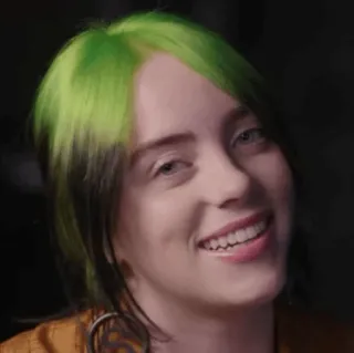 🕸 Billie Eilish 歌手, ミュージシャン, 有名人, 緑髪, ビリー, アイリッシュ telegram sticker