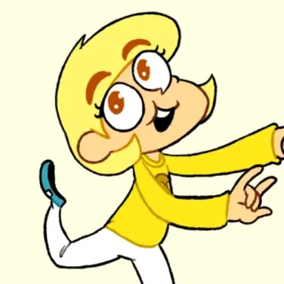 😇 desenho animado, animação, personagem, amarelo, loiro, animado whatsapp sticker