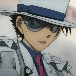 🎭 Kaito Kid Detective Conan anime, manga, kaito kid, detective conan, character telegram sticker