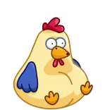 😲 chicken, animal, bird, cartoon, cute, funny, character whatsapp sticker