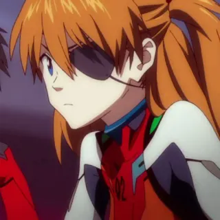 🥢 Asuka Langley Soryu Neon Genesis Evangelion anime, character, girl, asuka, eyepatch, evangelion telegram sticker