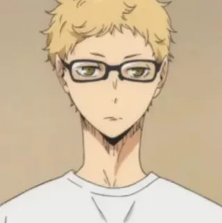 ✨ Kei Tsukishima Haikyuu!! anime, haikyuu, kei tsukishima, tsukki, volleyball, glasses, blonde hair telegram sticker