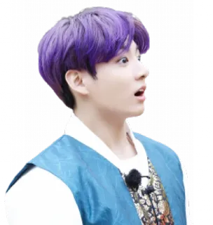 😳 Jungkook kpop, singer, jungkook, purple hair, surprise telegram sticker