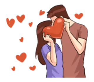 💋 amor, romance, pareja, beso, corazón telegram sticker