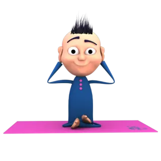 🙉 Dessin animé, Yoga, Méditation, Personnage, Exercice, Relaxation whatsapp sticker