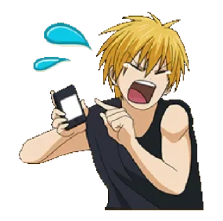 😰 Anime, Mangá, Desenho animado, Personagem, Chateado, Chorando, Telefone telegram sticker