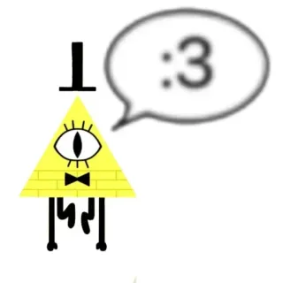 🙂 Bill Cipher Gravity Falls :3 บิล ไซเฟอร์, แกรวิตี้ ฟอลส์, สามเหลี่ยม, ตาเดียว, การ์ตูน telegram sticker