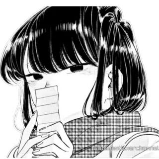 👀 Komi Shouko Komi Can't Communicate komi, anime, manga, schattig, verlegen, komi kan niet communiceren whatsapp sticker
