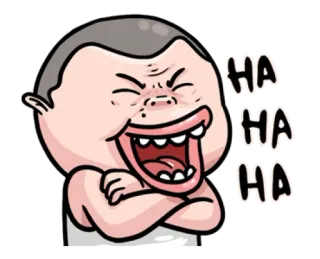 😆 HAHA HAHA HAHA riendo, dibujo animado, humor, gracioso, personaje, expresión, feliz whatsapp sticker