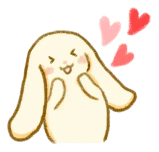 💭 konijn, schattig, harten, liefde, dier, kawaii telegram sticker