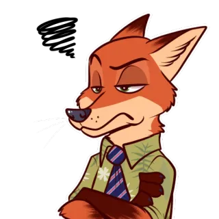 😠 Nick Wilde Zootopia fox, cartoon, animal, disney, animation, movie telegram sticker