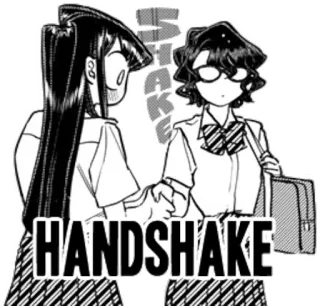 🤝 HANDSHAKE aperto de mão, acordo, mangá, colaboração, amigos, anime whatsapp sticker