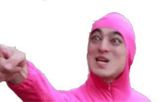 👈 Pink Guy розовый, парень, указывает, мем, интернет, персонаж, смешной whatsapp sticker