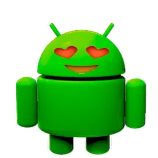 😍 Android Android, robot, technologie, groen, hartjes ogen, liefde telegram sticker