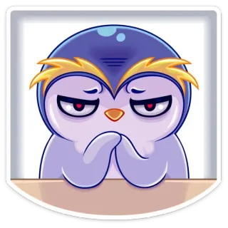 😑 пингвин, мультик, грустный, милый, животное whatsapp sticker