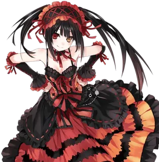 😏 Kurumi Tokisaki Date A Live Anime, Menina, Vestido, Gótico, Lolita telegram sticker