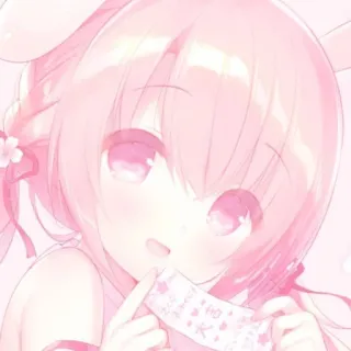 🍓 RK Anime, Coniglio, Rosa, Ragazza, Carino, Personaggio whatsapp sticker