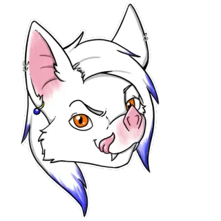 😜 Фурри, Мультфильм, Животное, Портрет, Милый, Монстр whatsapp sticker