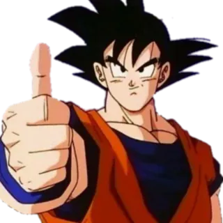 👍 Goku Dragon Ball 애니메이션, 손오공, 드래곤볼, 좋아요, 확인 telegram sticker