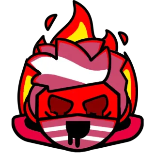 😡 vuur, rood, personage, cartoon, vlammen telegram sticker