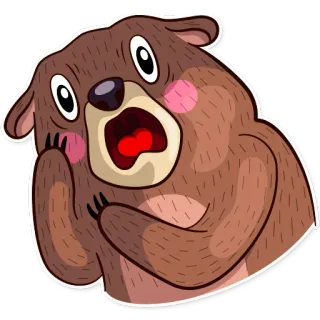 😨 bear, cartoon, animal, shocked, surprised, cute, emoji, sticker whatsapp sticker