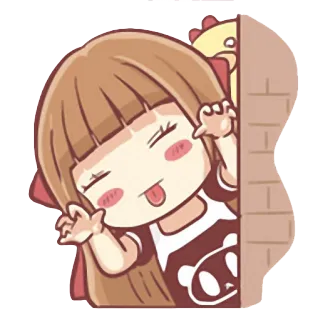 😝 Cartoon, Mädchen, Niedlich, Lustig, Figur, Animation telegram sticker