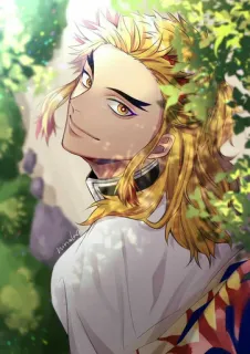 🔥 Kyojuro Rengoku Demon Slayer アニメ, 鬼滅の刃, 煉獄杏寿郎, キャラクター, 漫画 telegram sticker