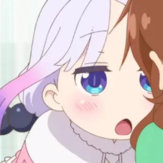 🍚 Kanna Kamui Miss Kobayashi's Dragon Maid Anime, Dragão, Kanna, Chibi, Fofo, Kawaii whatsapp sticker