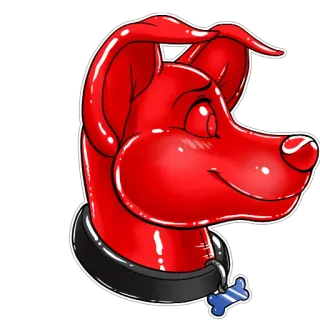 🐶 perro, animal, dibujos animados, rojo, animal doméstico, mascota telegram sticker