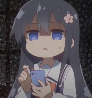☁️ Anime, Mädchen, Schülerin, Sakura, Blume, Smartphone telegram sticker