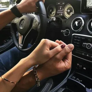 😍 汽车, 情侣, 驾驶, 手, 爱, 关系, 浪漫 telegram sticker