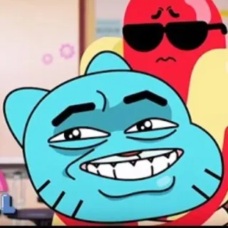 😏 Gumball Watterson The Amazing World of Gumball Cartoon, Lustiges Gesicht, Animation, Gumball, Die fantastische Welt von Gumball whatsapp sticker