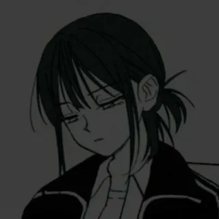 🖤 动漫, 女孩, 伤心, 漫画 telegram sticker