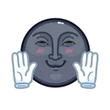 🙌 lua, rosto, mãos, saudação, kawaii, fofo telegram sticker