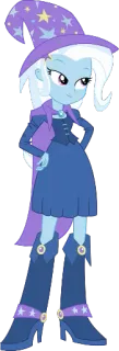😏 Trixie Lulamoon My Little Pony: Equestria Girls Trixie Lulamoon, My Little Pony, Equestria Girls, penyihir, penyihir wanita, kartun, karakter telegram sticker