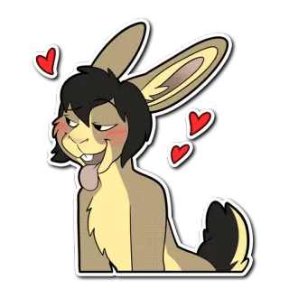 💋 lapin, dessin animé, animal, mignon, amour, cœur telegram sticker